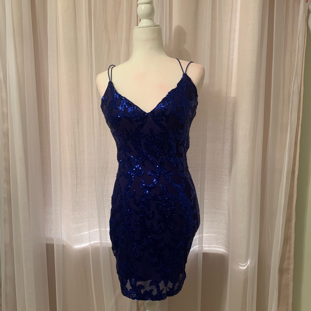 Windsor Blue Sequin Mini Dress